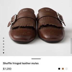Prada brown distressed mules
